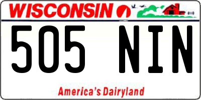 WI license plate 505NIN
