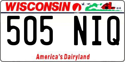WI license plate 505NIQ