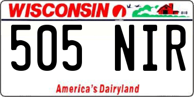 WI license plate 505NIR