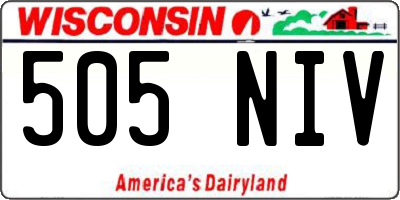 WI license plate 505NIV