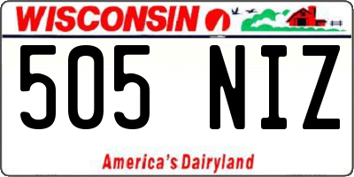 WI license plate 505NIZ