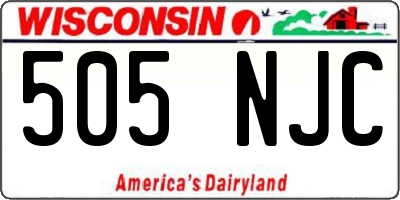 WI license plate 505NJC