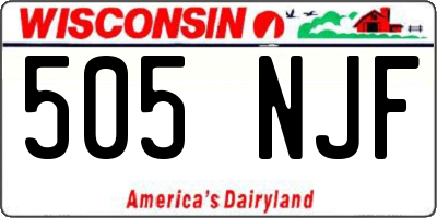 WI license plate 505NJF
