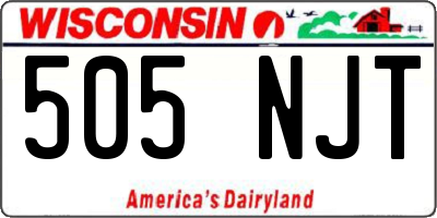 WI license plate 505NJT