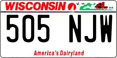 WI license plate 505NJW