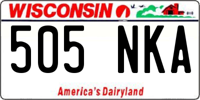 WI license plate 505NKA
