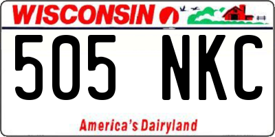 WI license plate 505NKC