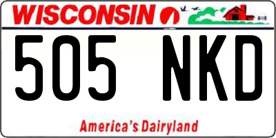 WI license plate 505NKD