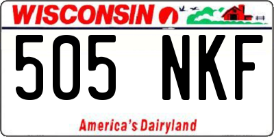 WI license plate 505NKF