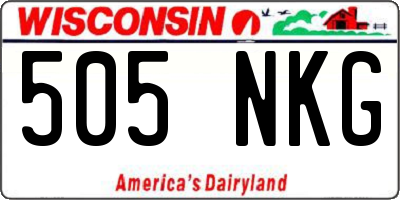 WI license plate 505NKG