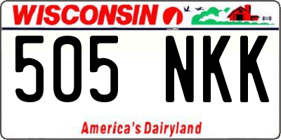 WI license plate 505NKK