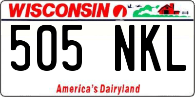 WI license plate 505NKL