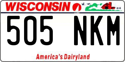 WI license plate 505NKM