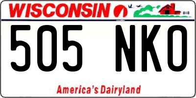 WI license plate 505NKO