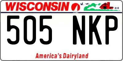 WI license plate 505NKP