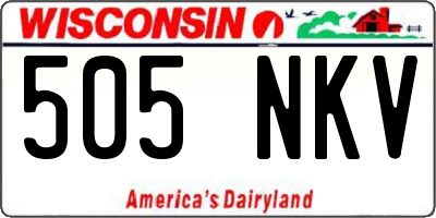 WI license plate 505NKV
