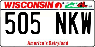 WI license plate 505NKW