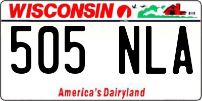 WI license plate 505NLA