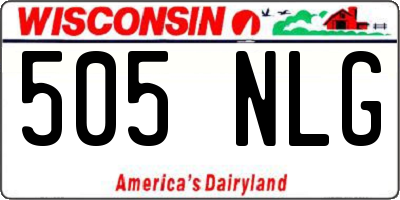 WI license plate 505NLG