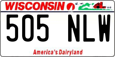 WI license plate 505NLW