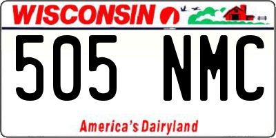 WI license plate 505NMC