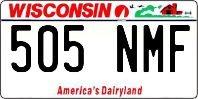 WI license plate 505NMF