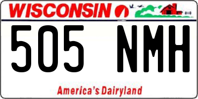 WI license plate 505NMH