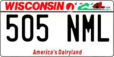WI license plate 505NML