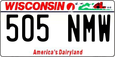 WI license plate 505NMW