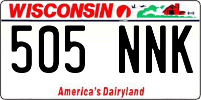 WI license plate 505NNK