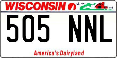 WI license plate 505NNL