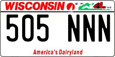 WI license plate 505NNN