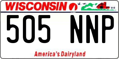 WI license plate 505NNP