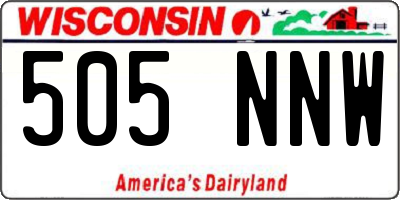 WI license plate 505NNW