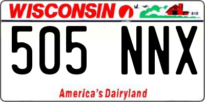 WI license plate 505NNX
