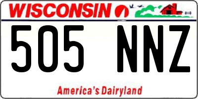 WI license plate 505NNZ