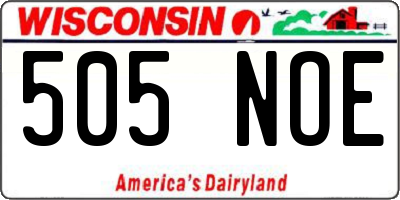 WI license plate 505NOE