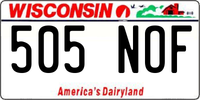 WI license plate 505NOF