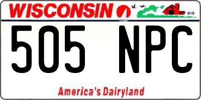 WI license plate 505NPC