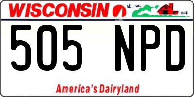 WI license plate 505NPD