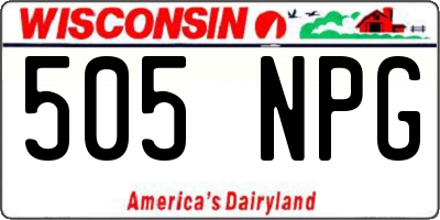 WI license plate 505NPG
