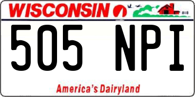 WI license plate 505NPI