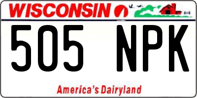 WI license plate 505NPK