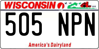 WI license plate 505NPN