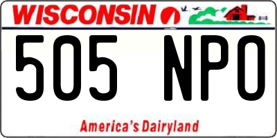 WI license plate 505NPO