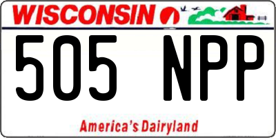 WI license plate 505NPP