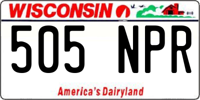 WI license plate 505NPR