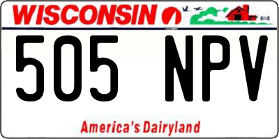 WI license plate 505NPV
