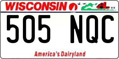 WI license plate 505NQC