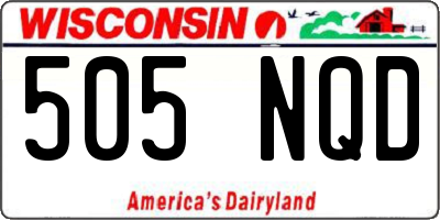 WI license plate 505NQD